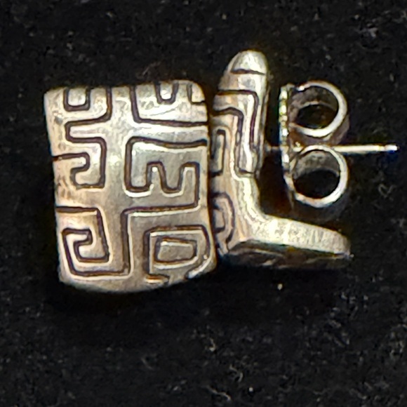Lisa Jenks 925 Sterling Silver Geometric Square Stud Earrings -